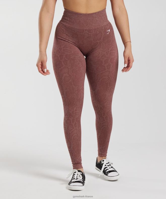 Gymshark adapter les leggings sans couture pour animaux rose blush moderne/marron magenta femmes 6HF28238