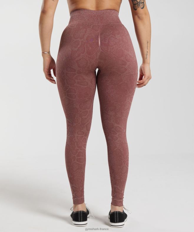 Gymshark adapter les leggings sans couture pour animaux rose blush moderne/marron magenta femmes 6HF28238