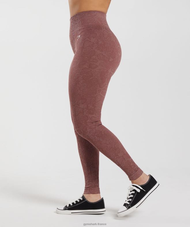 Gymshark adapter les leggings sans couture pour animaux rose blush moderne/marron magenta femmes 6HF28238