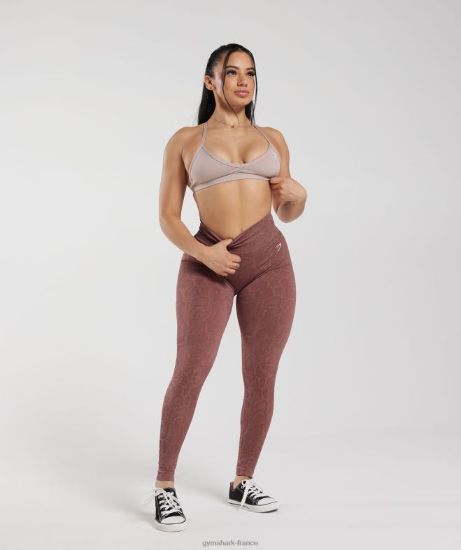 Gymshark adapter les leggings sans couture pour animaux rose blush moderne/marron magenta femmes 6HF28238