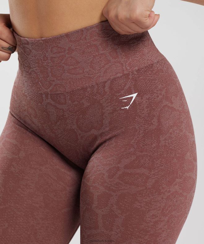 Gymshark adapter les leggings sans couture pour animaux rose blush moderne/marron magenta femmes 6HF28238