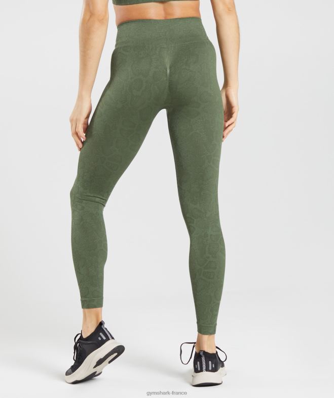 Gymshark adapter les leggings sans couture pour animaux vert saule/noyau olive femmes 6HF28271