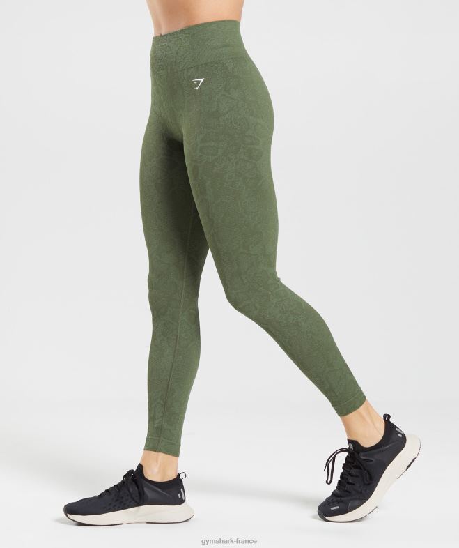 Gymshark adapter les leggings sans couture pour animaux vert saule/noyau olive femmes 6HF28271