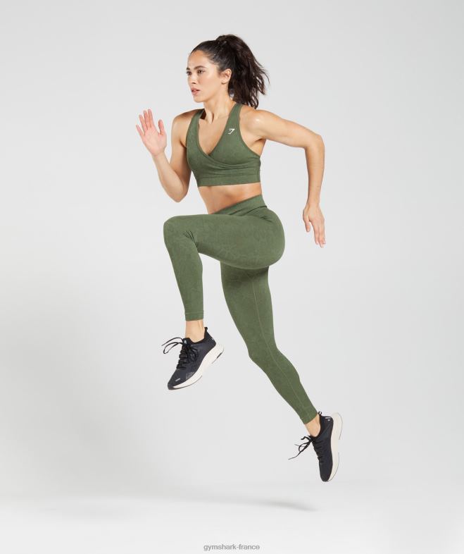 Gymshark adapter les leggings sans couture pour animaux vert saule/noyau olive femmes 6HF28271