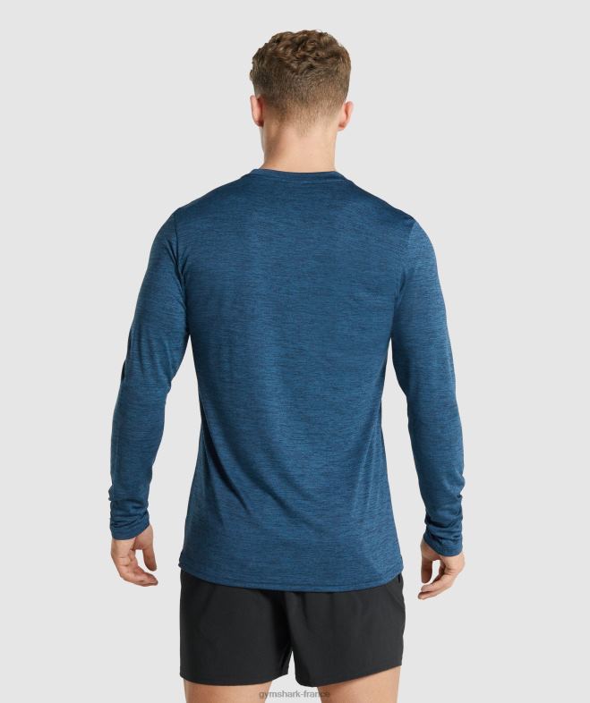 Gymshark arrivée - t-shirt chiné à manches longues marine chiné Hommes 6HF28755