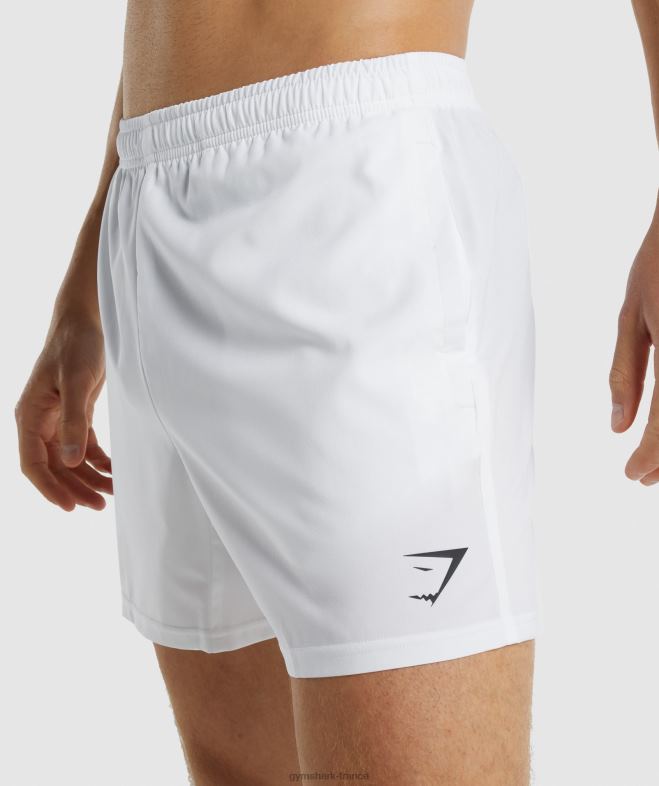 Gymshark arrivée 5 shorts blanc Hommes 6HF28553