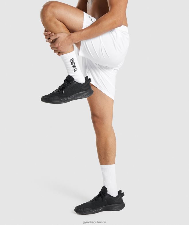 Gymshark arrivée 7 shorts blanc Hommes 6HF28518