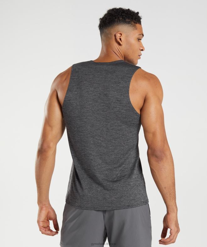 Gymshark arrivée débardeur slim chiné noir/gris silhouette chiné Hommes 6HF28895