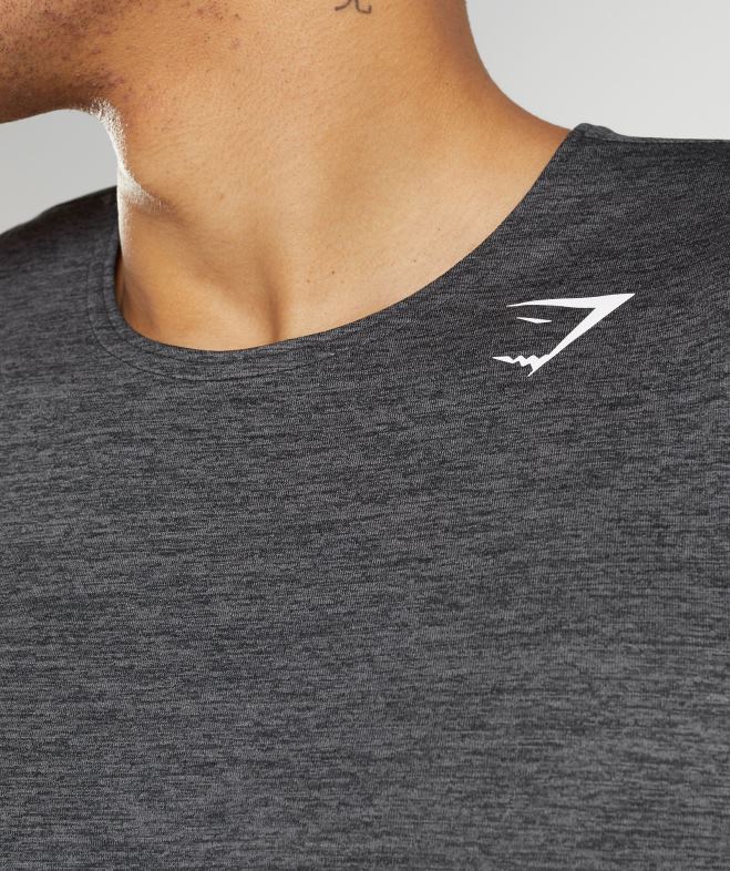 Gymshark arrivée débardeur slim chiné noir/gris silhouette chiné Hommes 6HF28895