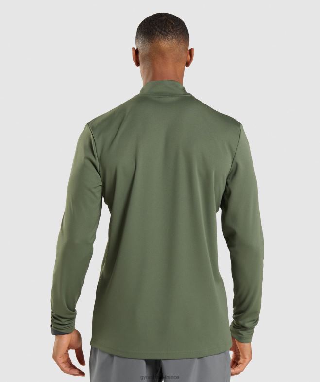 Gymshark arrivée pull 1/4 zip noyau d\olive Hommes 6HF28871