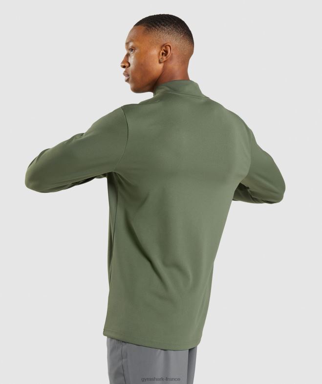 Gymshark arrivée pull 1/4 zip noyau d\olive Hommes 6HF28871