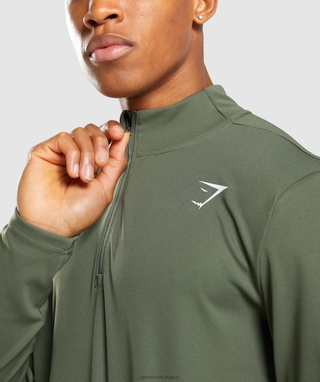 Gymshark arrivée pull 1/4 zip noyau d\olive Hommes 6HF28871