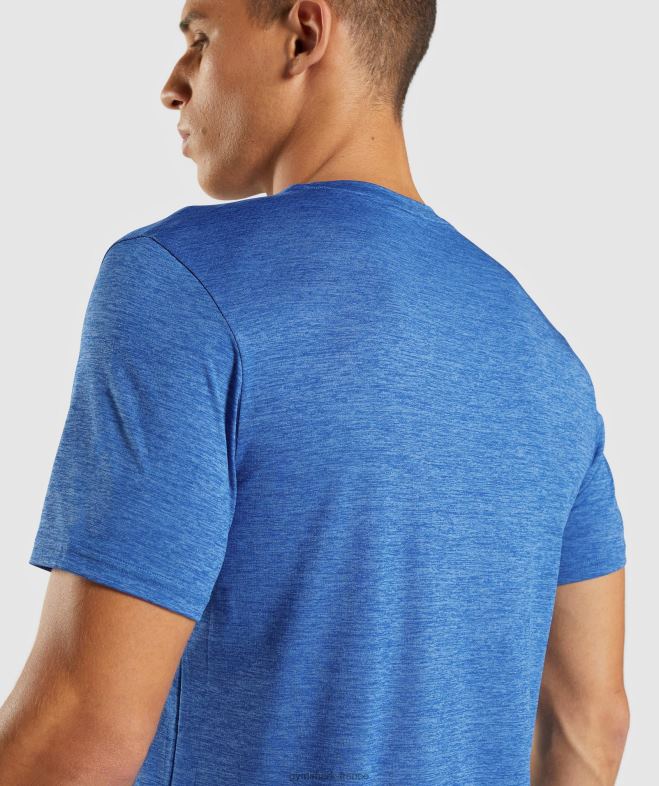 Gymshark arrivée t-shirt chiné bleu athlétique/bleu javelot chiné Hommes 6HF28679