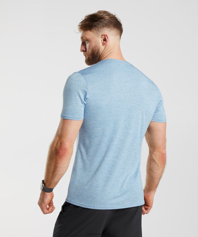 Gymshark arrivée t-shirt chiné bleu ozone/bleu horizon chiné Hommes 6HF28781