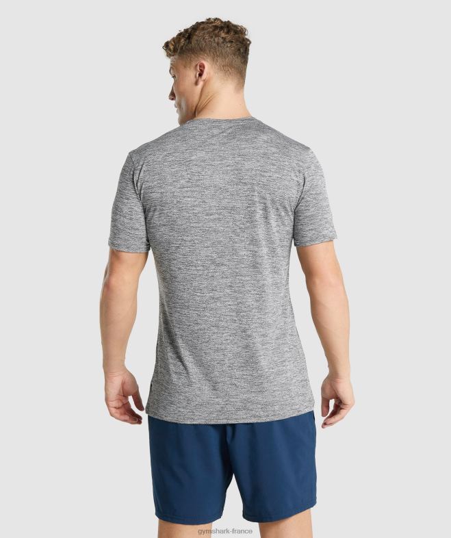 Gymshark arrivée t-shirt chiné marne de charbon de bois Hommes 6HF28698