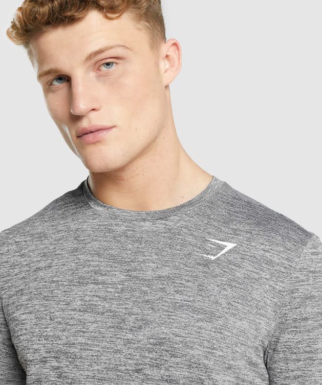 Gymshark arrivée t-shirt chiné marne de charbon de bois Hommes 6HF28698