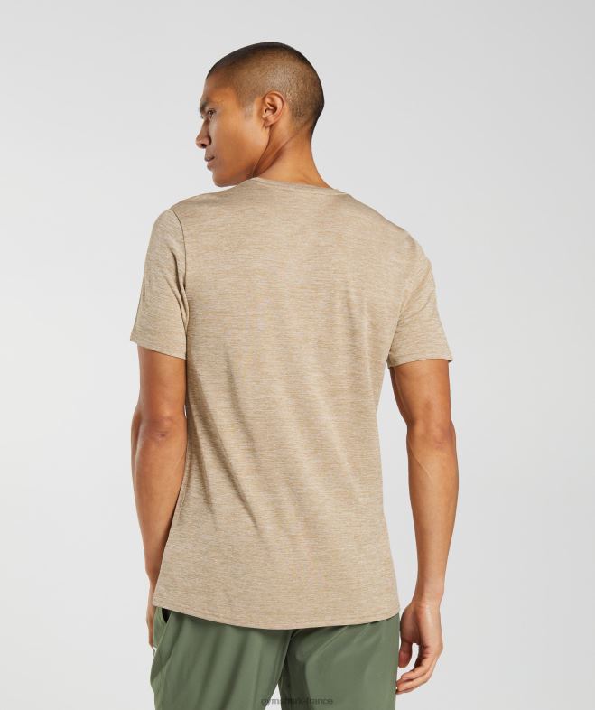 Gymshark arrivée t-shirt chiné marron grillé/brun camel chiné Hommes 6HF28782