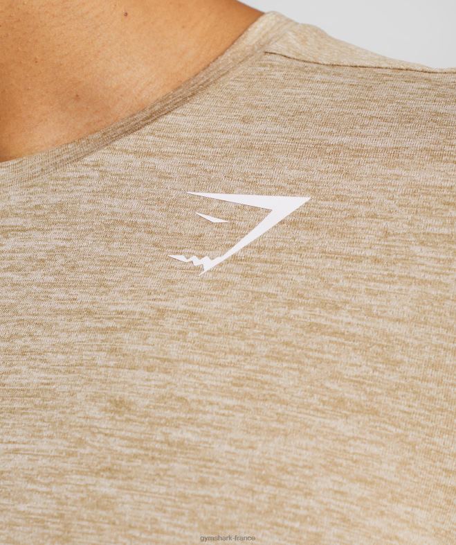 Gymshark arrivée t-shirt chiné marron grillé/brun camel chiné Hommes 6HF28782