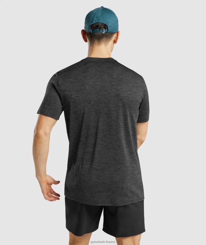 Gymshark arrivée t-shirt chiné noir Hommes 6HF28612