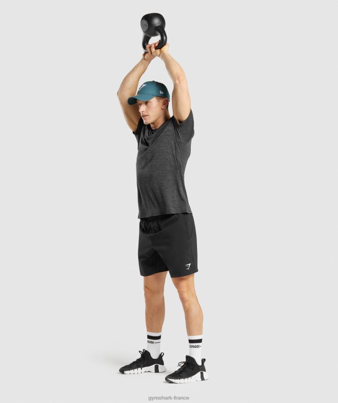 Gymshark arrivée t-shirt chiné noir Hommes 6HF28612