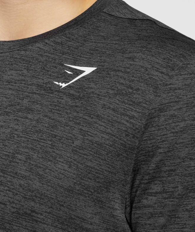 Gymshark arrivée t-shirt chiné noir Hommes 6HF28612