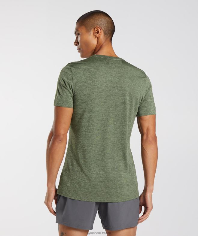Gymshark arrivée t-shirt chiné noyau d\olive/marne d\olive de Kalamata Hommes 6HF28639