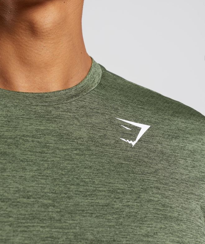 Gymshark arrivée t-shirt chiné noyau d\olive/marne d\olive de Kalamata Hommes 6HF28639