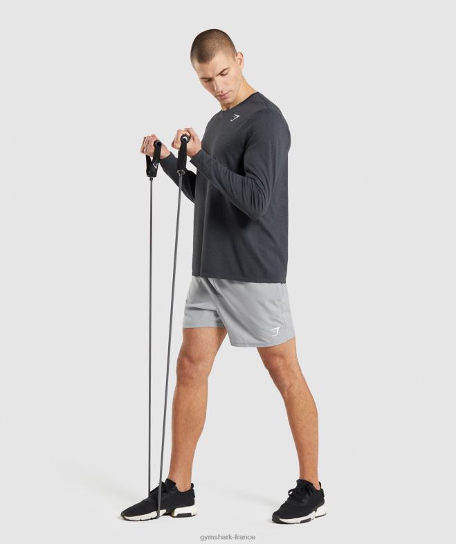 Gymshark arrivée t-shirt sans couture à manches longues marne noire Hommes 6HF28752