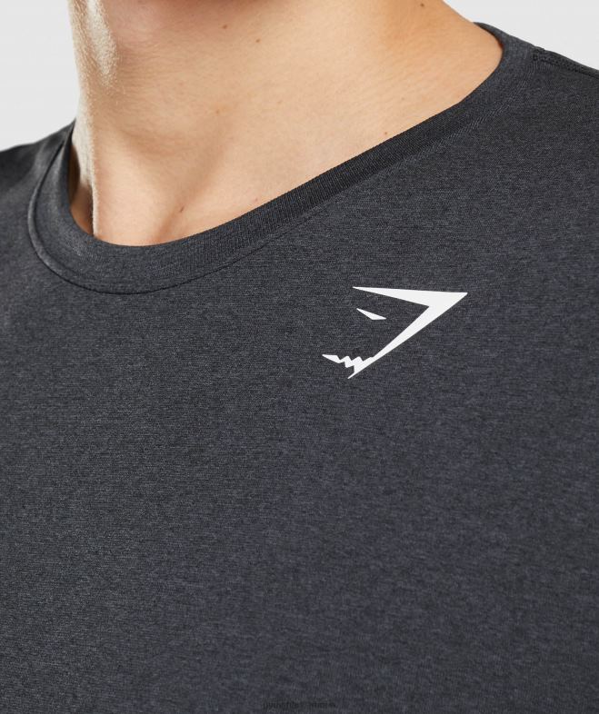 Gymshark arrivée t-shirt sans couture à manches longues marne noire Hommes 6HF28752