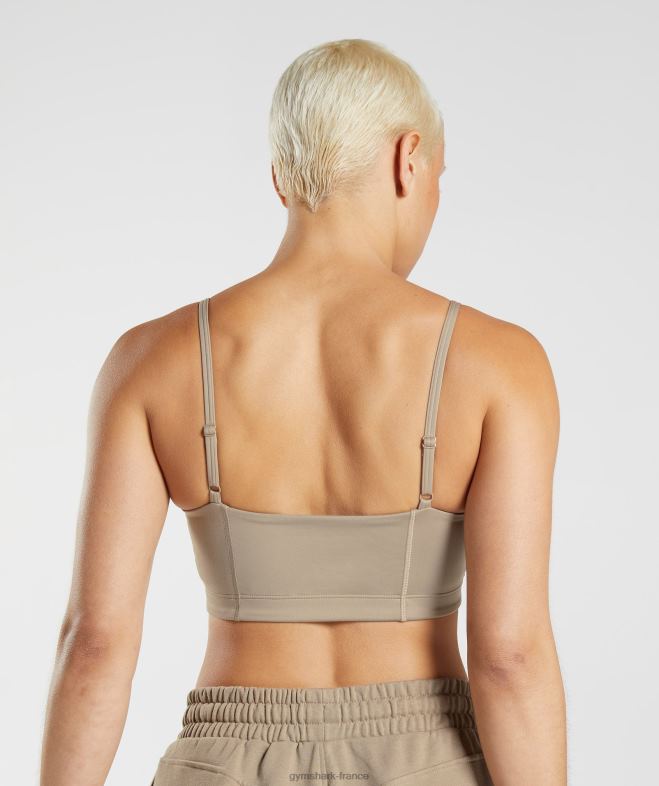 Gymshark bandeau club social brun ciment femmes 6HF28209