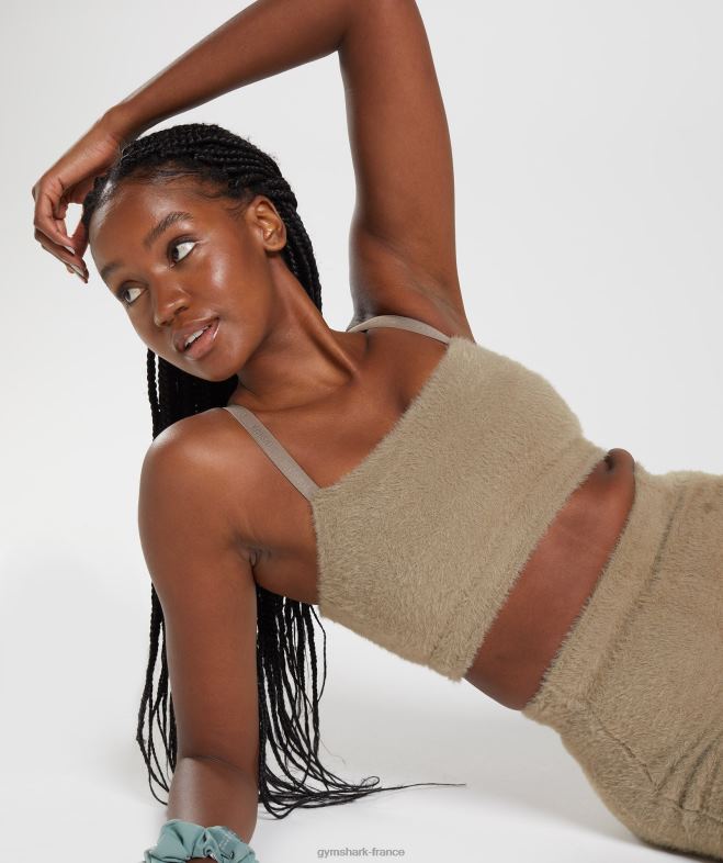 Gymshark bandeau en tricot à cils Whitney brun ciment femmes 6HF28163