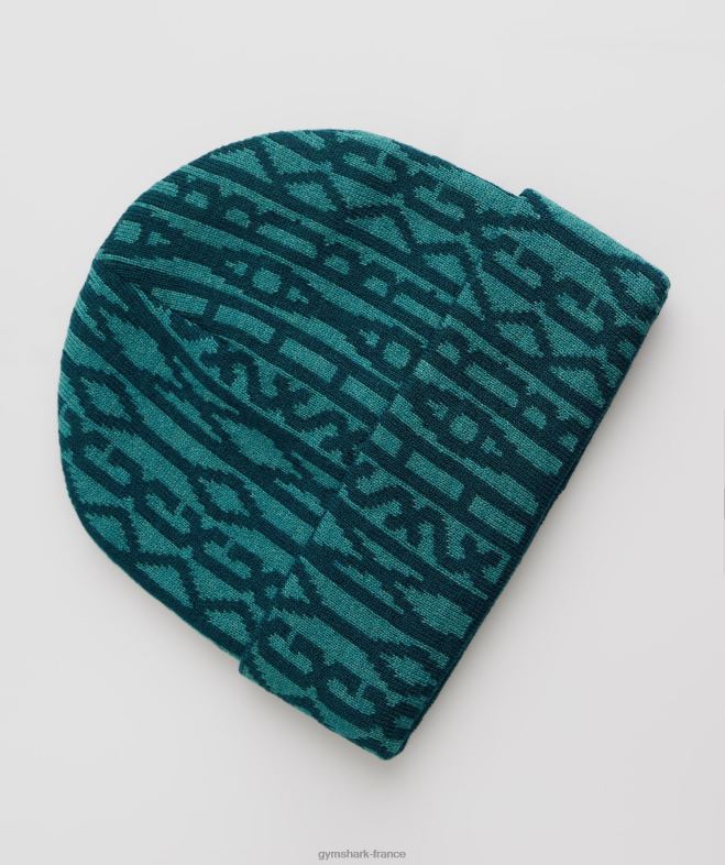 Gymshark bonnet en jacquard réversible sarcelle dhiver/bleu ardoise unisexe 6HF281144