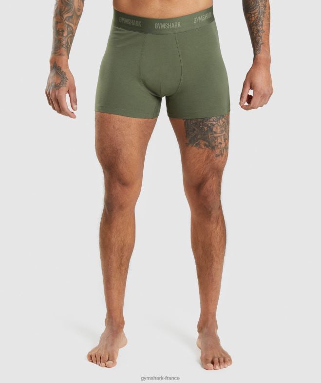 Gymshark boxeurs 2pk noyau olive/marine Hommes 6HF281047