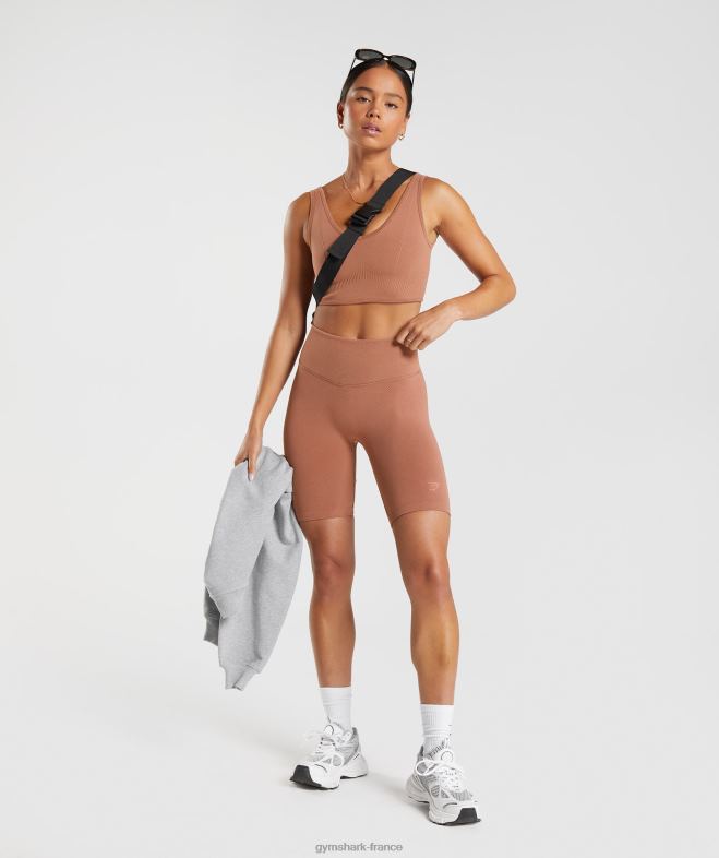 Gymshark bralette sans couture pour jour de repos café brun femmes 6HF28175