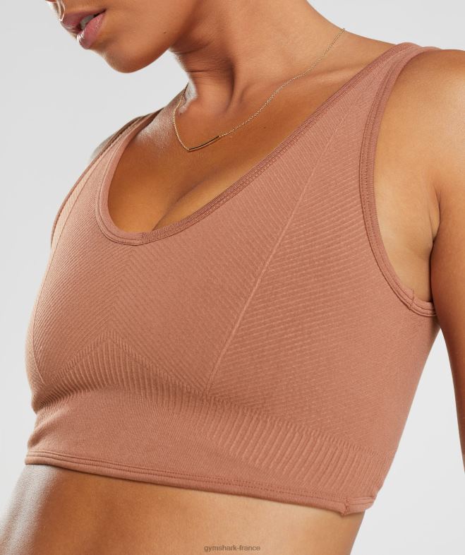 Gymshark bralette sans couture pour jour de repos café brun femmes 6HF28175