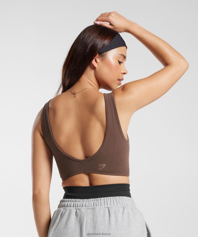 Gymshark bralette sans couture pour jour de repos chêne brun femmes 6HF28177