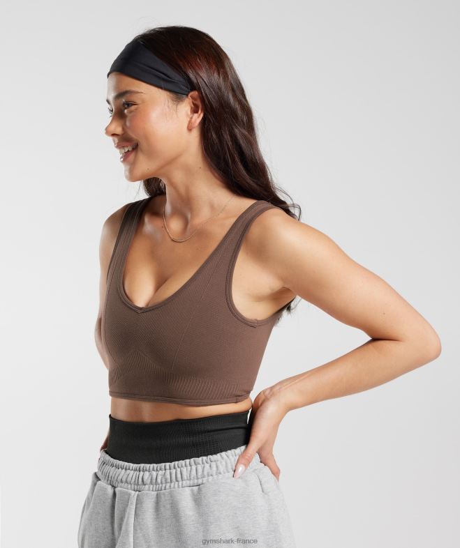 Gymshark bralette sans couture pour jour de repos chêne brun femmes 6HF28177