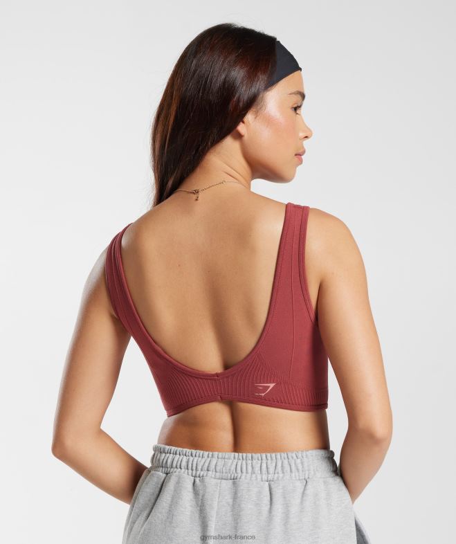 Gymshark bralette sans couture pour jour de repos rouge grenade femmes 6HF28171