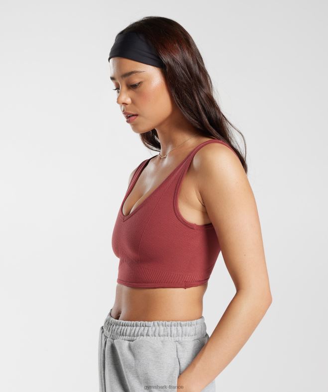 Gymshark bralette sans couture pour jour de repos rouge grenade femmes 6HF28171