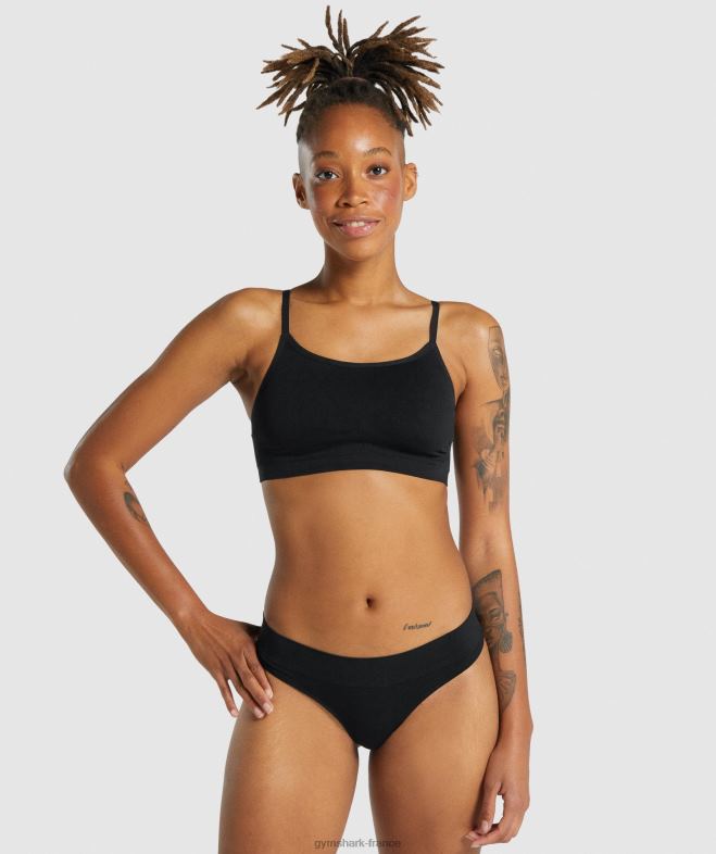 Gymshark bralette sans couture à encolure dégagée noir femmes 6HF28507