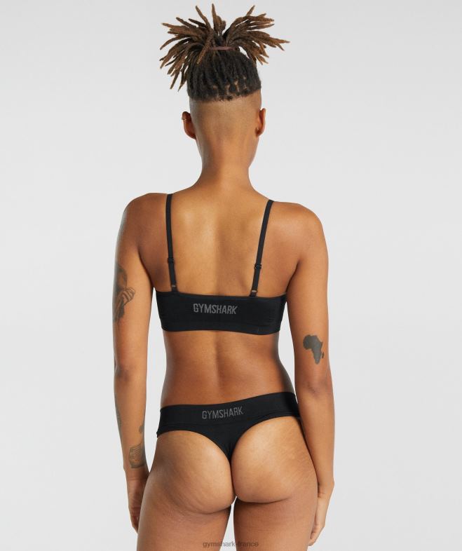 Gymshark bralette sans couture à encolure dégagée noir femmes 6HF28507