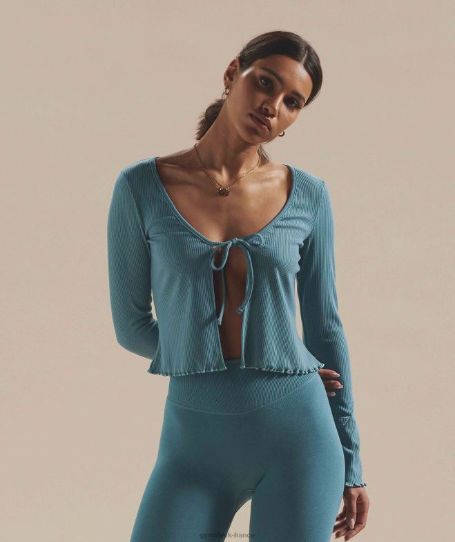 Gymshark cardigan pause bleu carbonisé femmes 6HF28373