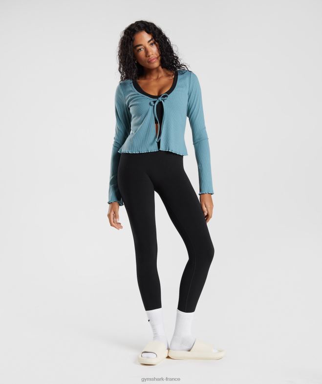 Gymshark cardigan pause bleu carbonisé femmes 6HF28373