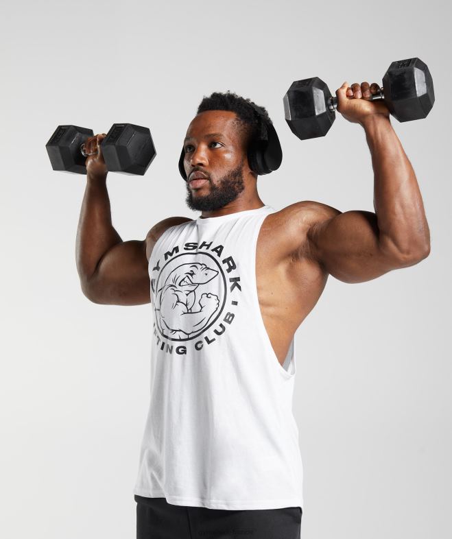 Gymshark char à bras tombant hérité blanc Hommes 6HF28935