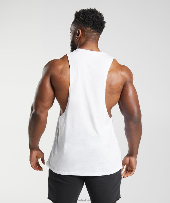 Gymshark char à bras tombant hérité blanc Hommes 6HF28935