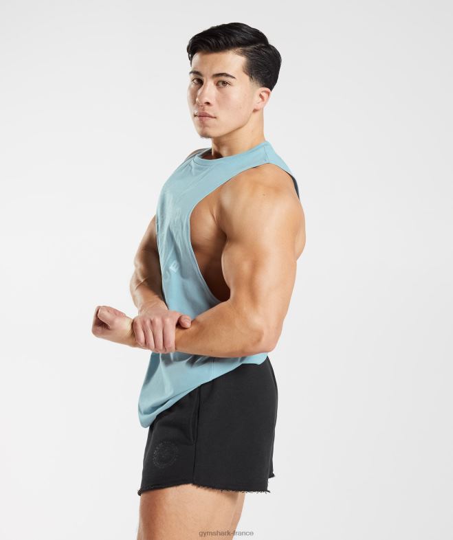Gymshark char à bras tombant hérité bleu iceberg Hommes 6HF28956