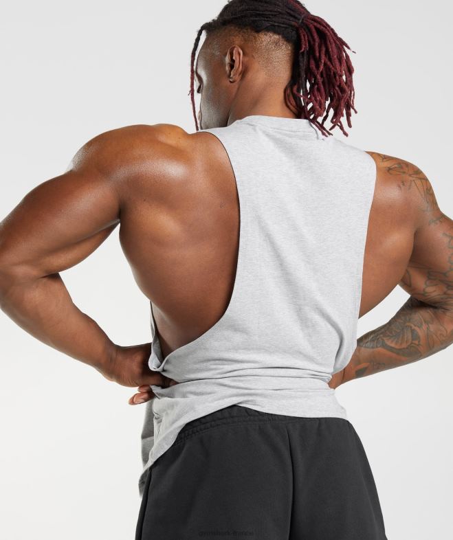 Gymshark char à bras tombant hérité chiné gris clair Hommes 6HF28932