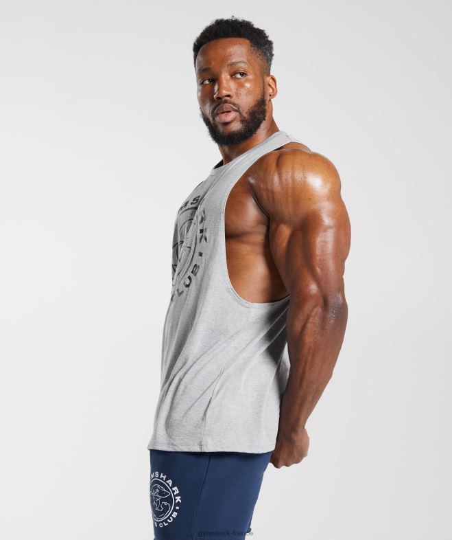 Gymshark char à bras tombant hérité chiné à noyau gris clair Hommes 6HF28952