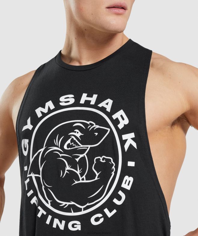 Gymshark char à bras tombant hérité noir Hommes 6HF28923