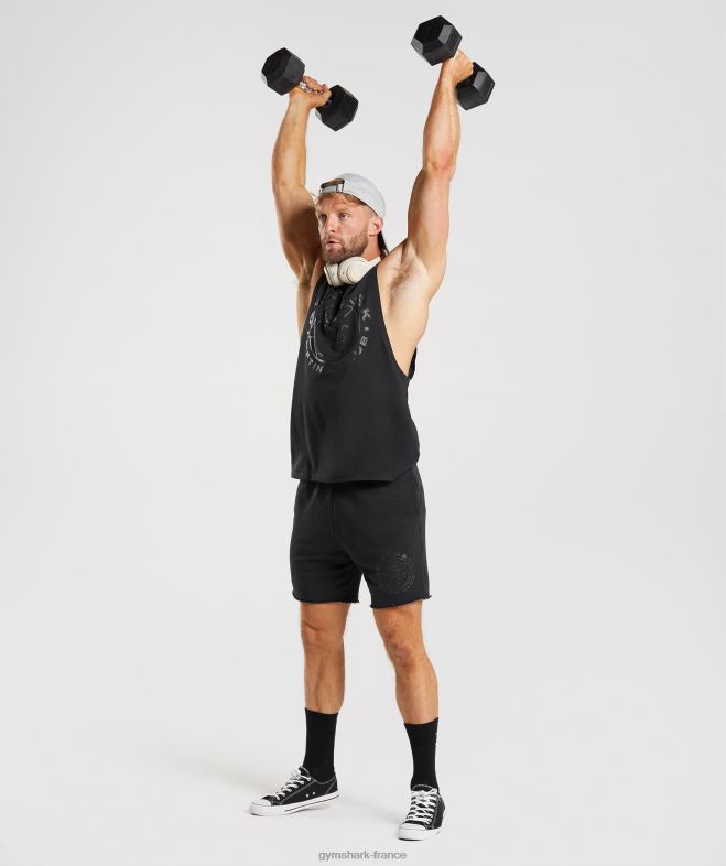 Gymshark char à bras tombant hérité noir Hommes 6HF28944